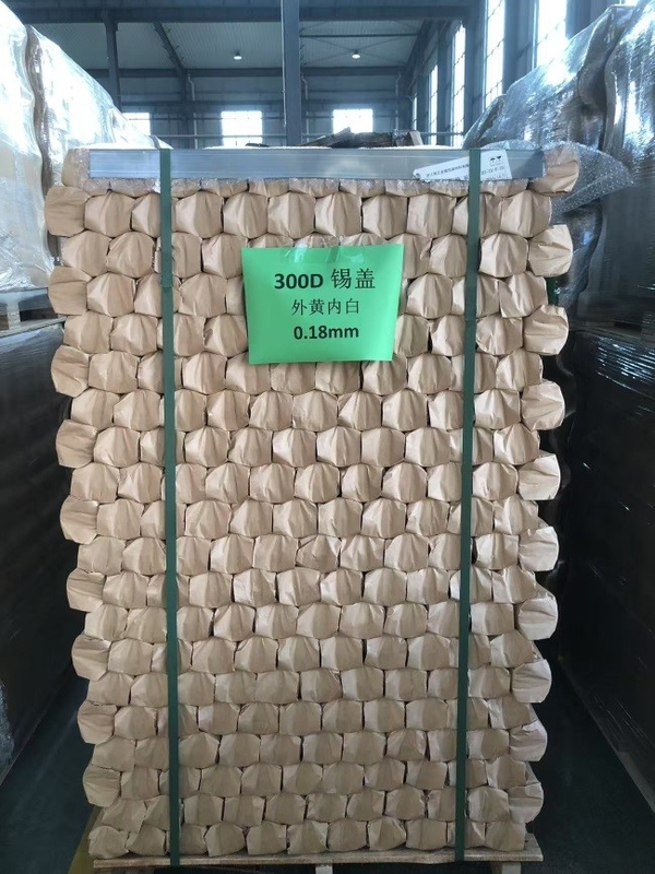 300# 73mm  Diameter 0.18mm Coated Food Grade Tinplate Round Bottom Lid For Vegetable Can