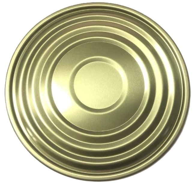 Food Packing Tinplate Tin Can Lids 153mm Diameter 603D Bottom End Golden Lacquer BPANI