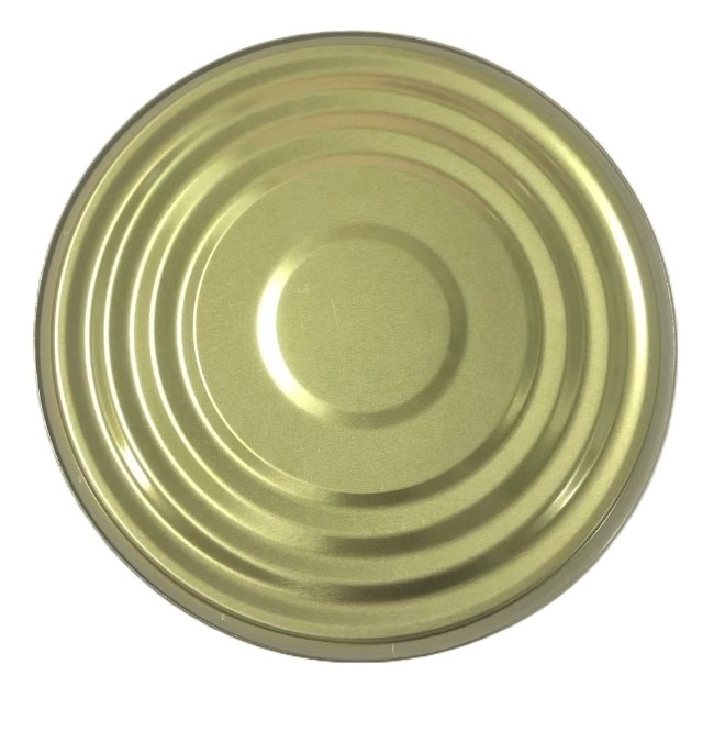 Food Packing Tinplate Tin Can Lids 153mm Diameter 603D Bottom End Golden Lacquer BPANI