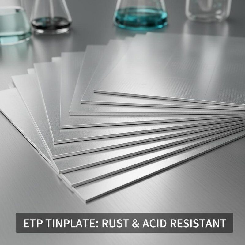 Rust and Acid Resistant Electrolytic Tin Plate ETP Tinplate with 0.14mm-0.47mm Thickness