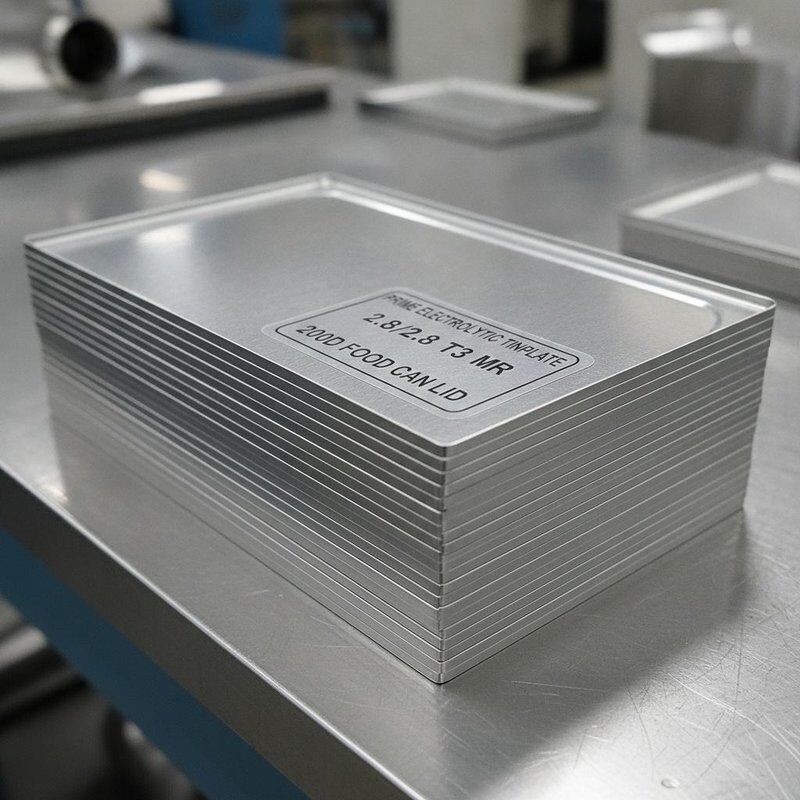 2.8/2.8 Prime Electrolytic Tinplate Sheet MR Type T3 Temper for 200D Food Can Lid Stamping 0.18mm-0.25mm Thickness