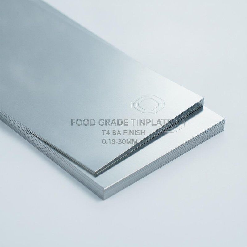 Food Grade Electrolytic Tinplate Sheet T4 Temper BA Finish for Easy-Open Can End Stamping 0.19mm-0.30mm
