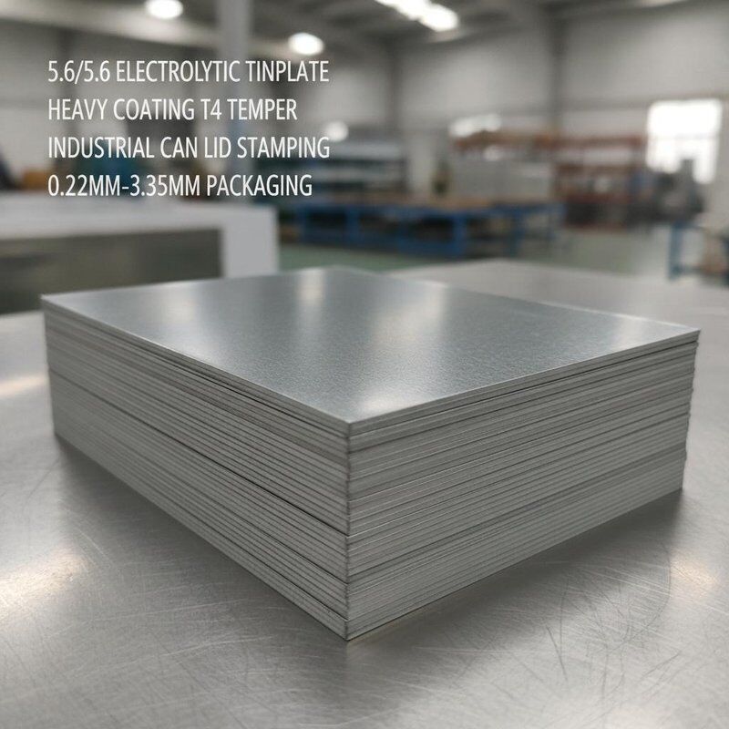 5.6/5.6 Electrolytic Tinplate Heavy Coating T4 Temper Sheet for Industrial Can Lid Stamping 0.22mm-0.35mm Packaging